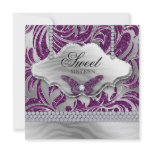 Sweet 16 Party Invite Purple Jewelry Butterfly