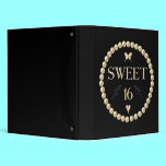 Sweet 16 - Pearls on black "velvet" binders