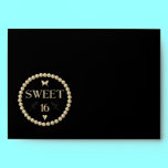 Sweet 16 - Pearls on black "velvet" envelopes
