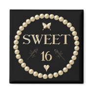 Sweet 16 - Pearls on black 