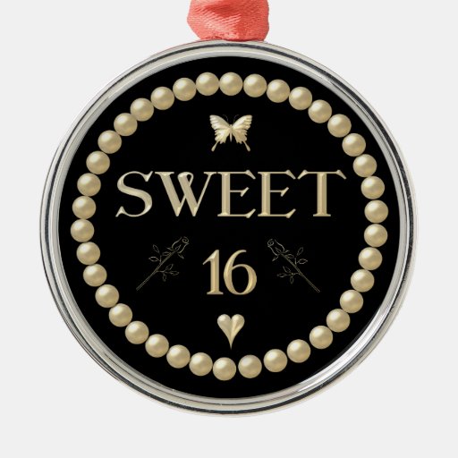 sweet 16 pearls on black quot velvet quot christmas ornament sweet 16 pearls on black quot velvet quot christmas ornament