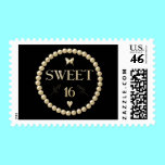 Sweet 16 - Pearls on black "velvet" stamps