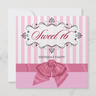 Sweet 16th Birthday Party Invitations Greeting Card by SquirrelHugger