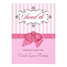 Sweet 16 - Personalized Birthday Party Invitations
