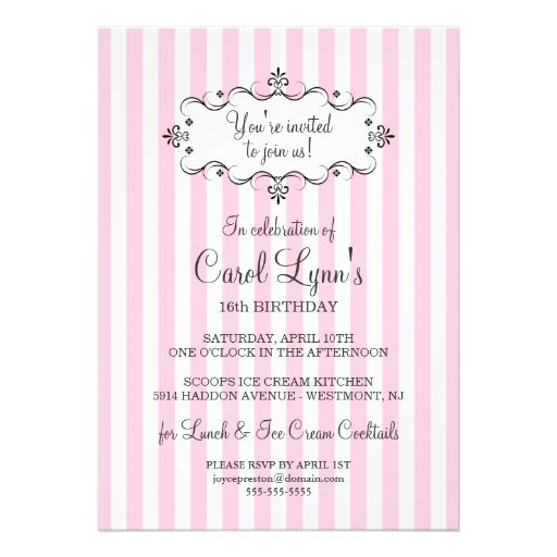 Sweet 16 - Personalized Birthday Party Invitations