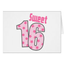 Sweet 16 (Pink Dots And Stars) Card