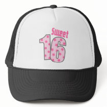 Sweet 16 (Pink Dots And Stars) hats