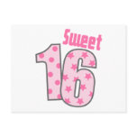 Sweet 16 (Pink Dots And Stars) postcards