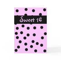 Sweet 16 Pink Polka Dot Birthday Card