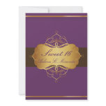 Sweet 16/ plum chocolate/ tiara custom invitations