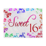 Sweet 16 postcard invitation