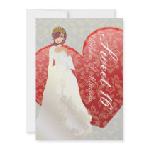 Sweet 16/ princess + heart damask personalized invites