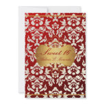 Sweet 16/ princess/pearl damask custom announcement