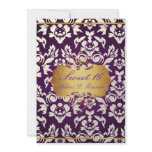 Sweet 16/ princess/pearl damask/plum announcements