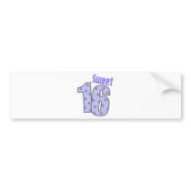 Sweet 16 (Purple Dots And Stars) Bumper Stickers