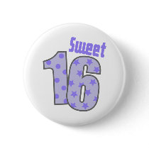 Sweet 16 (Purple Dots And Stars) buttons by LushLaundry Sweet 16 (Purple Dots And Stars) buttons