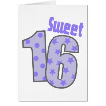 Sweet 16 (Purple Dots And Stars) Card