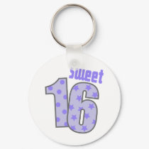 Sweet 16 (Purple Dots And Stars) keychains