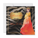 Sweet 16/ Quinceañera/Quince años/zebra stripes Announcement
