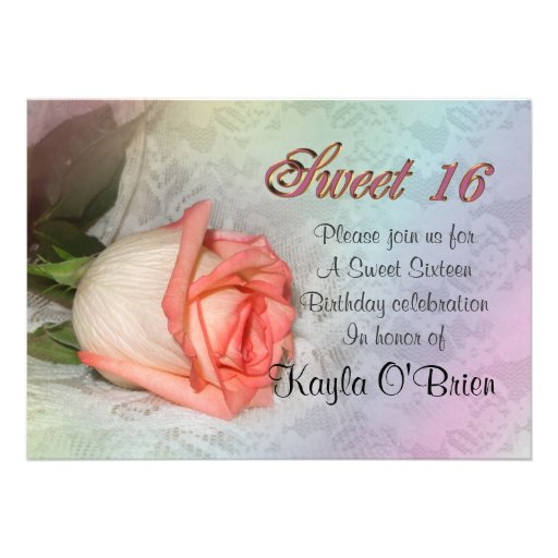 Sweet 16 rose Invitation