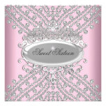 Sweet 16 Sixteen Birthday Pink Diamonds Image Invites