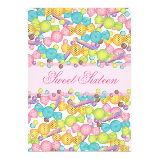 Sweet 16 Sixteen Candy Collection in Pink Brown Invitations
