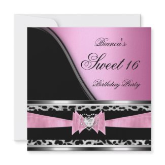Sweet 16 Sixteen Leopard Black Pink Jewel Image