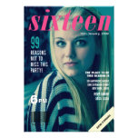 Sweet 16 Sixteen Magazine Cover Photo Invite invitations