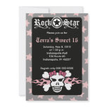 SWEET 16 SIXTEEN SKULL PUNK ROCKER BIRTHDAY invitations