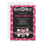 SWEET 16 SIXTEEN SKULL PUNK ROCKER BIRTHDAY invitations