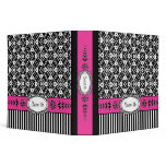Sweet 16 Sixteenth Brithday Pink and Black Damask binders