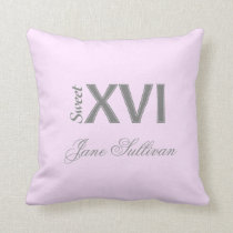 Sweet 16 Special Birthday XVI (S) Throw Pillow at Zazzle