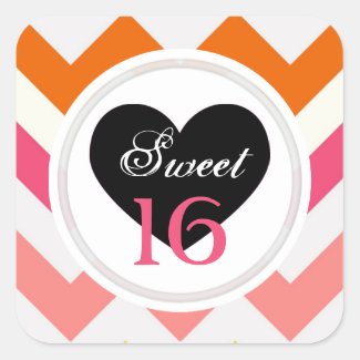 Sweet 16 Stickers: Summer Pastel Chevron Print