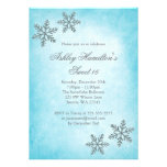 Sweet 16 Winter Wonderland Sparkle Snowflakes Invitation