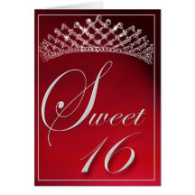 Sweet 16 with a tiara! greeting cards