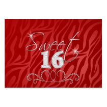 Sweet 16 With Bling Mini Birthday Invitations Business Card Template