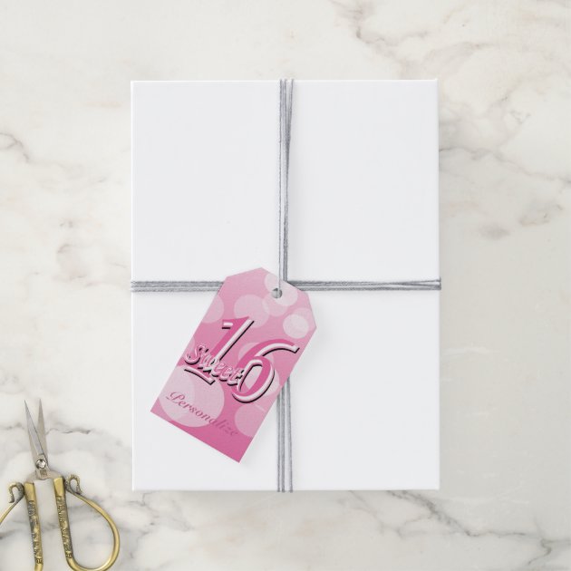 Sweet 16 Word Art | 16th Birthday Pack Of Gift Tags-2