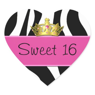 Sweet 16 Zebra Print Sticker by DizzyDebbie