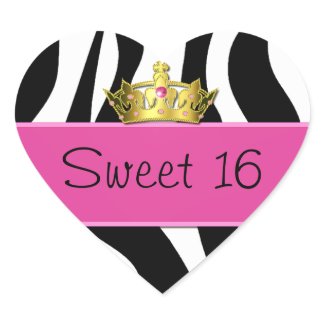 Sweet 16 Zebra Print Sticker