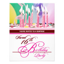 Sweet 16th Birthday Party Invitations - Surprise