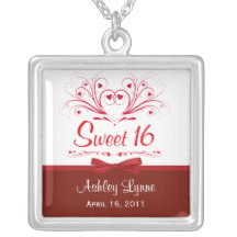 Sweet 16th Birthday Personalized Pendant Necklace