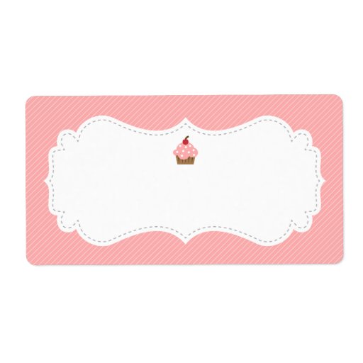 Sweet and Elegant Pink Cupcake Label Zazzle