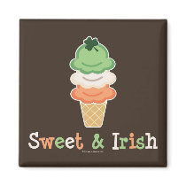 Sweet and Irish Ice Cream Cone Magnet by HolidayTeesGifts Sweet and Irish Ice Cream Cone Magnet