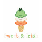 ladies_casual_tshirt - Show your Irish pride on St Patrick's Day or any day with our cute Irish flag colored ice cream cone topped with a shamrock on Irish tee shirts and more St. Patricks Day gifts, buttons, stationery and more merchandise for her, kids and baby.  Click on the following link to see all of our cute Chrissy H. Studios Paddy's Day gifts, t-shirts and Irish tees and tops.
