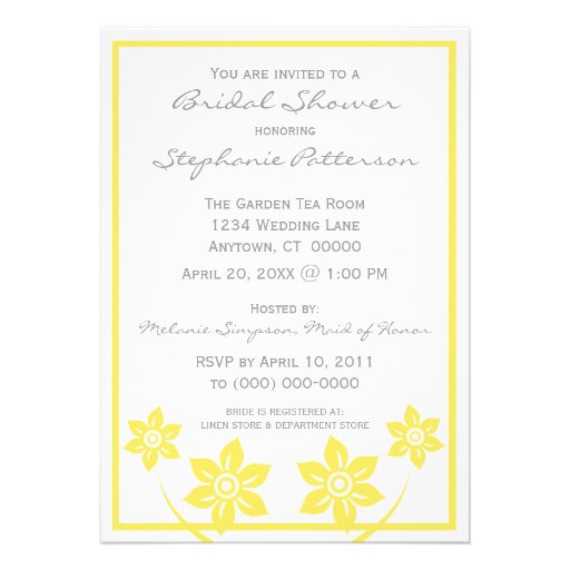 Sweet and Sassy Flowers Bridal Shower Invitation