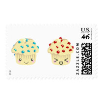 Sweet and Tart Muffin Pair Postage Stamps