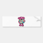 sweet argyle heart bear bumper sticker