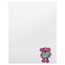 sweet argyle heart bear letterhead