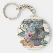 Sweet As a Cupcake kitten keychain