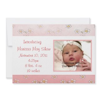 Sweet As Daisy's Baby Birth Announcement zazzle_invitation